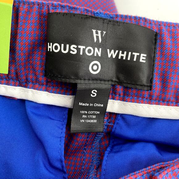 Houston White Men's Purple Checkered Straight Chino Trouser Pants Size Small - Picture 8 of 10